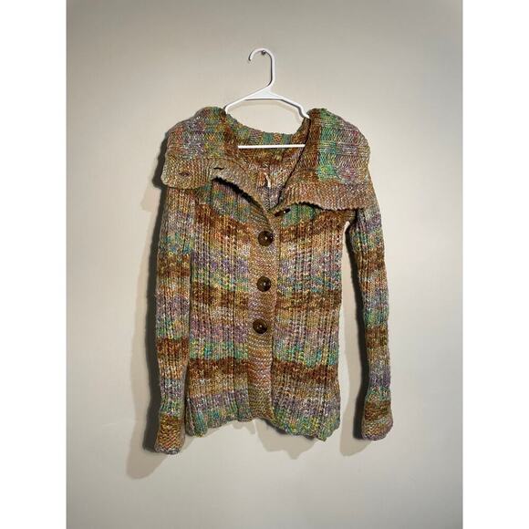 Free People Multicolor Chunky Knit Button Front Cardigan Sweater - Picture 1 of 12